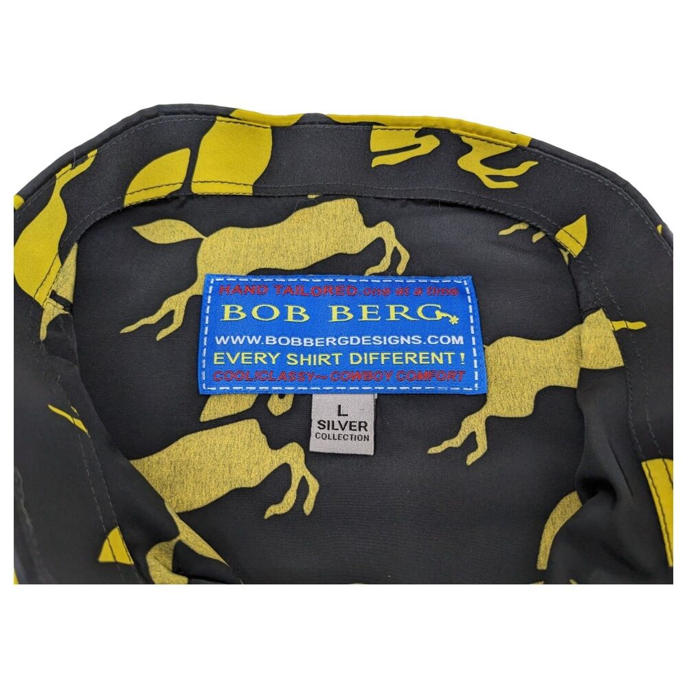 Bob Berg Western Cowboy Shirt‎ L Hand Tailored Rodeo Country Vintage Style - Picture 4 of 12